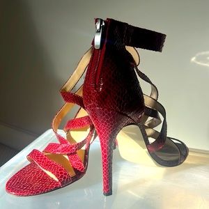 Enzo Angioloni Strappy Red Heels
